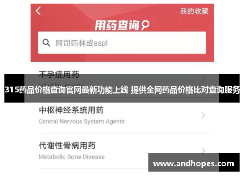 315药品价格查询官网最新功能上线 提供全网药品价格比对查询服务